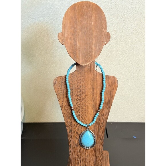 Paparazzi - Evolution Blue Necklace (Turquoise Crackle Stone) - Picture 2 of 7